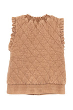 Load image into Gallery viewer, Quilted Ruffle Vests - Brown