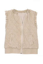 Load image into Gallery viewer, Quilted Ruffle Vests - Beige