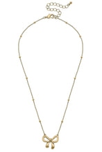 Load image into Gallery viewer, Canvas Rosalie Bow Pendant Necklace in Gold