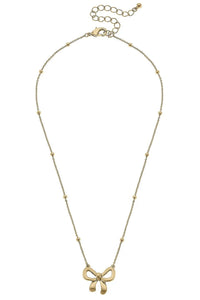 Canvas Rosalie Bow Pendant Necklace in Gold