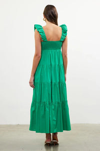 Ellyn Poplin Maxi Dress - Kelly Green