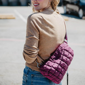 Quilted Sling Bag - Plum