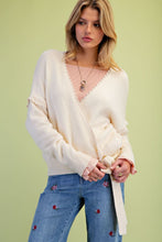 Load image into Gallery viewer, Amber Knitted Cross-Over Sweater - Ivory