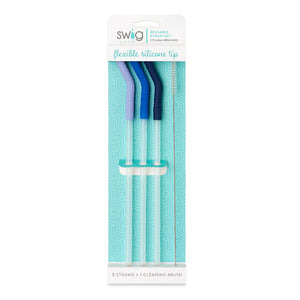 Swig Reusable Straw Set - Hydrangea/Blue/Navy