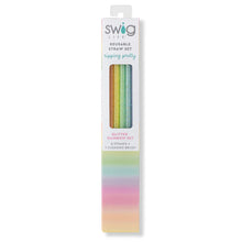 Load image into Gallery viewer, Swig Reusable Straw Set - Rainbow Glitter