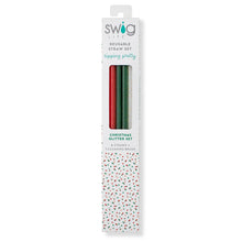 Load image into Gallery viewer, Swig Reusable Straw Set - Christmas Glitter