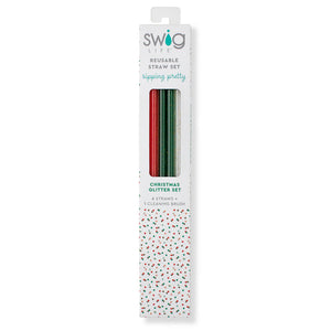 Swig Reusable Straw Set - Christmas Glitter