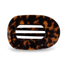 Load image into Gallery viewer, Large Teleties Flat Round Hair Clip - Tortoise
