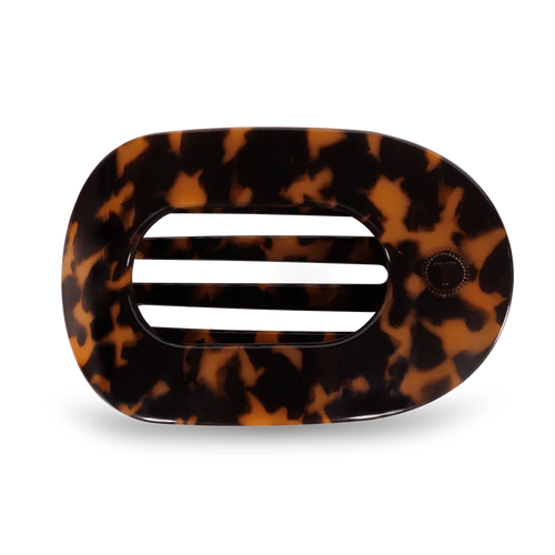 Large Teleties Flat Round Hair Clip - Tortoise