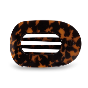 Large Teleties Flat Round Hair Clip - Tortoise