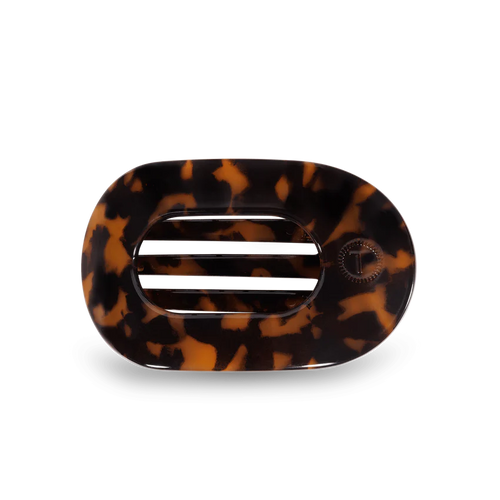 Medium Teleties Flat Round Hair Clip - Tortoise