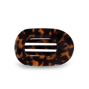Medium Teleties Flat Round Hair Clip - Tortoise