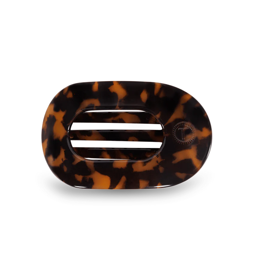 Medium Teleties Flat Round Hair Clip - Tortoise