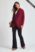 Load image into Gallery viewer, Lisa Waterfall Sweater - Wine *Regular &amp; Curvy*