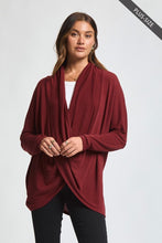 Load image into Gallery viewer, Lisa Waterfall Sweater - Wine *Regular &amp; Curvy*
