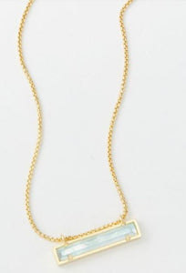 Kendra Scott Leanor Gold Pendant Necklace in Light Blue Illusion