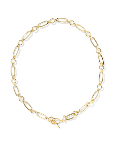 Kendra Scott Sylvia Metal Link and Chain Necklace in Gold