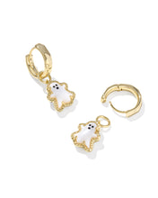 Load image into Gallery viewer, Kendra Scott Ghost Gold Huggie Earrings in White Mother of Pearl
