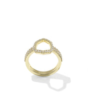 Load image into Gallery viewer, Kendra Scott Daphne Gold Pave Cocktail Ring in White Crystal