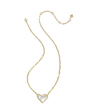 Load image into Gallery viewer, Kendra Scott Ari Heart Statement Gold Short Pendant Necklace in Ivory Mother of Pearl