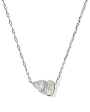 Load image into Gallery viewer, Kendra Scott Tatum Silver Short Pendant Necklace in White Crystal Mix