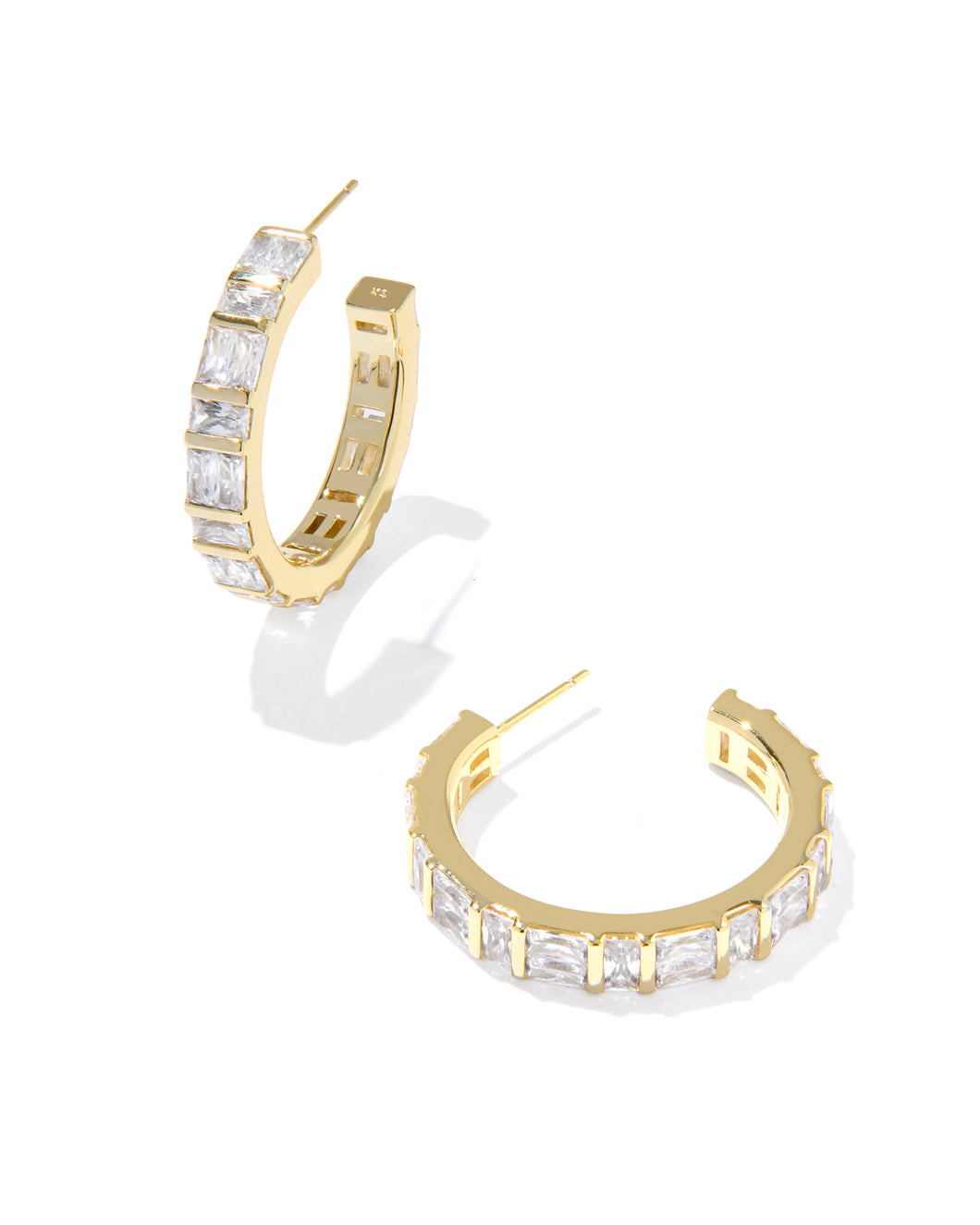Kendra Scott Jamie Gold Hoop Earrings in White Crystal