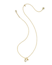 Load image into Gallery viewer, Kendra Scott Mini Elisa and Dira Gold Necklace in Bright White Lab Grown Opal