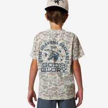 Load image into Gallery viewer, Burlebo Youth Vintage Washed Tee - God's Glory - Classic Deer Camo