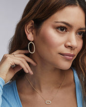 Load image into Gallery viewer, Kendra Scott Elle Gold Open Frame Drop Earrings in White Crystal