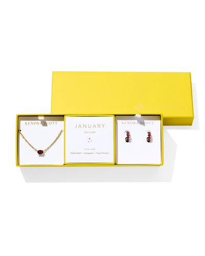 Kendra Scott Cailin Birthstone Gift Set in Red Crystal
