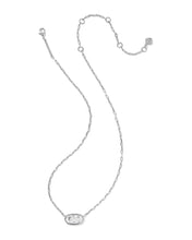 Load image into Gallery viewer, Kendra Scott Elisa Luxe Silver Short Pendant Necklace in White Crystal
