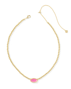 Kendra Scott Elisa Gold Beaded Necklace in Azalea Illusion