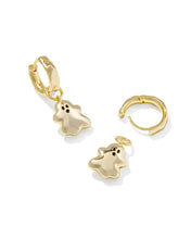 Load image into Gallery viewer, Kendra Scott Ghost Gold Huggie Earrings in White Mother of Pearl