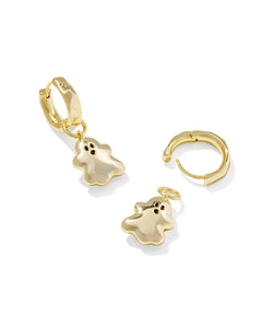Kendra Scott Ghost Gold Huggie Earrings in White Mother of Pearl