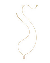 Load image into Gallery viewer, Kendra Scott Daphne Gold Crystal Frame Short Pendant Necklace in Iridescent Drusy