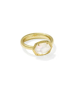 Kendra Scott Daphne Gold Frame Band Ring in Ivory Mother of Pearl
