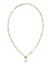 Load image into Gallery viewer, Kendra Scott Sasha Gold Heart Link and Chain Necklace in Freshwater Cultured Pearl