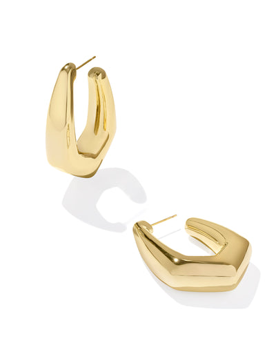 Kendra Scott Kaia Hoop Earrings in Polished Gold