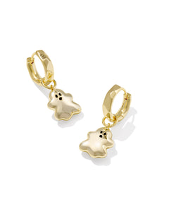 Kendra Scott Ghost Gold Huggie Earrings in White Mother of Pearl