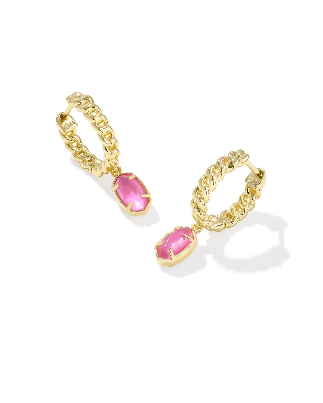 Kendra Scott Emilie Gold Huggie Earrings in Azalea Illusion