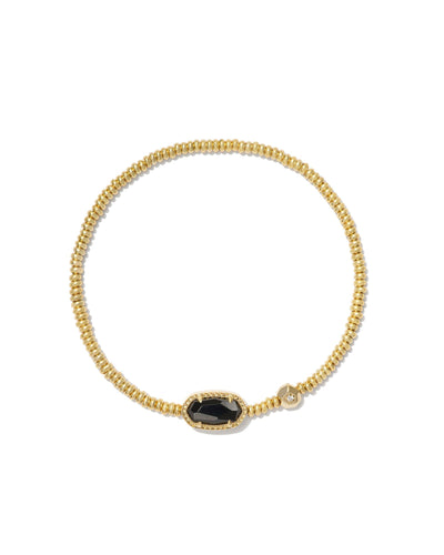 Kendra Scott Grayson Gold Stretch Bracelet in Black Agate