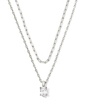 Load image into Gallery viewer, Kendra Scott Cailin Silver Multi Strand Necklace in White Crystal