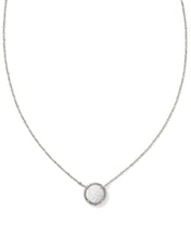 Load image into Gallery viewer, Kendra Scott Volleyball Silver Short Pendant Necklace in White Mother-of-Pearl
