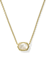 Kendra Scott Daphne Gold Frame Short Pendant Necklace in Ivory Mother of Pearl