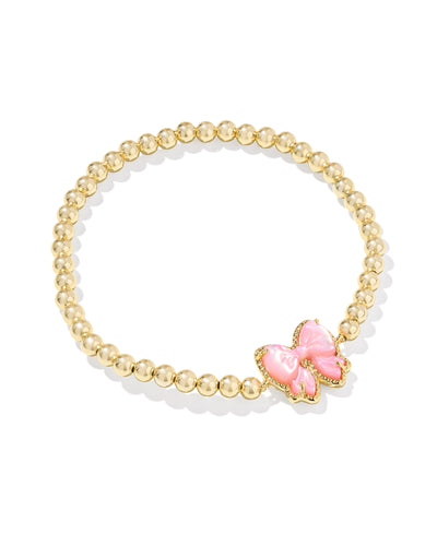 Kendra Scott Haley Gold Bow Stretch Bracelet in Blush Ivory Mother of Pearl