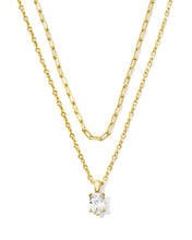 Load image into Gallery viewer, Kendra Scott Cailin Gold Multi Strand Necklace in White Crystal