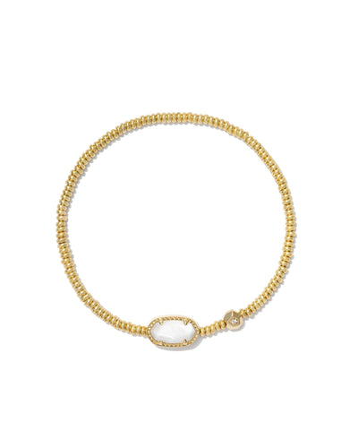 Kendra Scott Grayson Gold Stretch Bracelet in White Mother of Pearl
