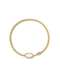 Kendra Scott Grayson Gold Stretch Bracelet in White Mother of Pearl