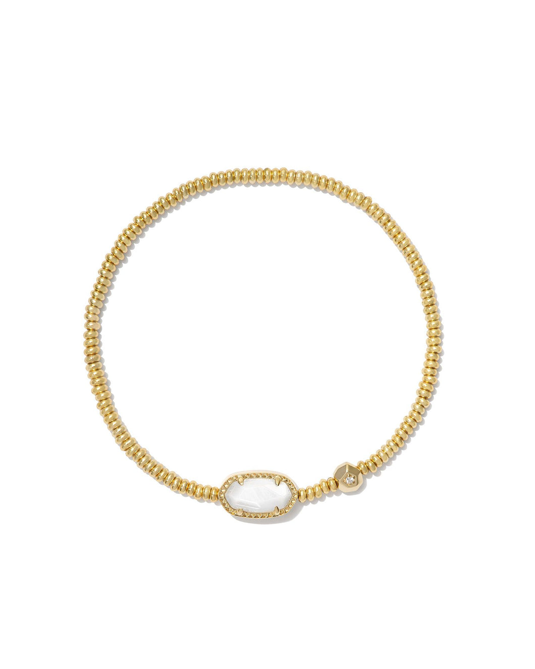 Kendra Scott Grayson Gold Stretch Bracelet in White Mother of Pearl