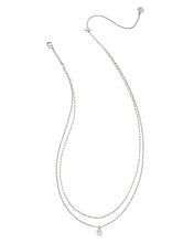 Load image into Gallery viewer, Kendra Scott Cailin Silver Multi Strand Necklace in White Crystal